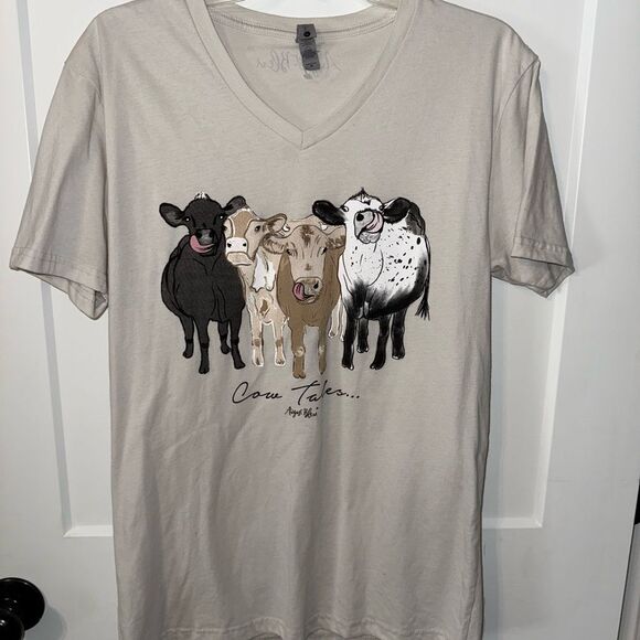 Next Level Apparel Cream Cow Graphic Tee - Picture 1 of 5
